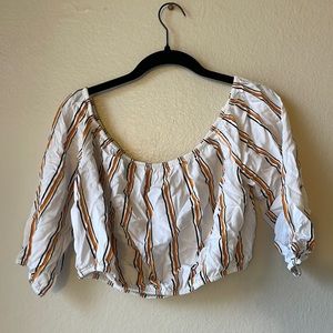 Cropped off the shoulder long sleeve top